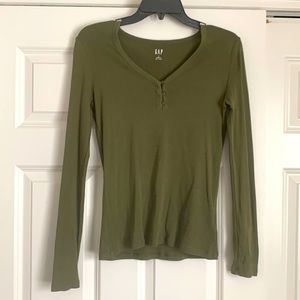 Olive Green Gap Henley Shirt